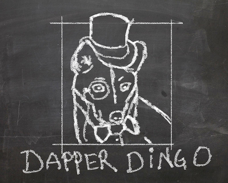 Our team logo: a dingo wearing a top hat and monocle.