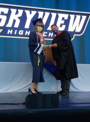 A photo of Kylie at her high school graduation.