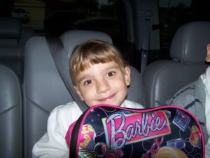 A photo of Kylie, ready for her fist day of 2nd grade.