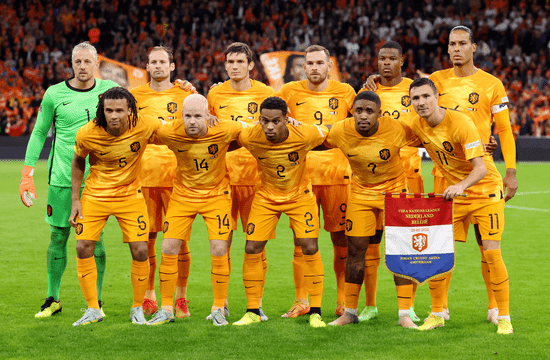 Dutch National Team lines up at the 2022 World Cup