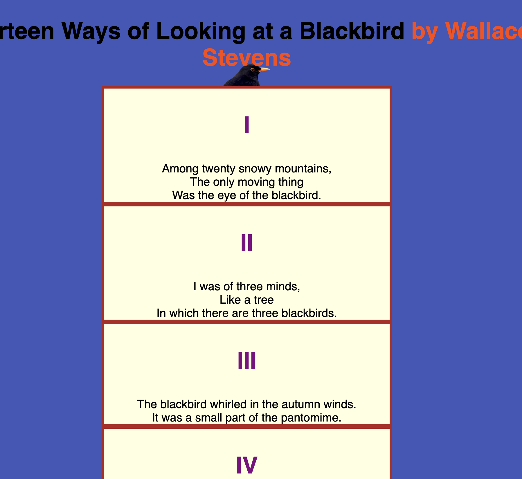 13 ways to look at a blackbird