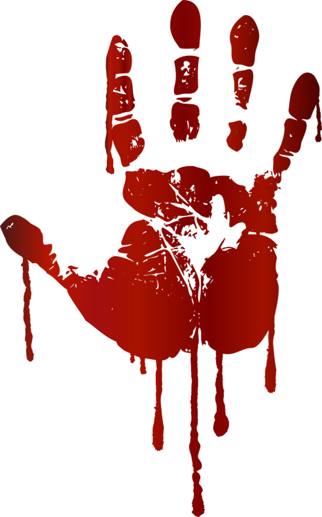 A bloody handprint.