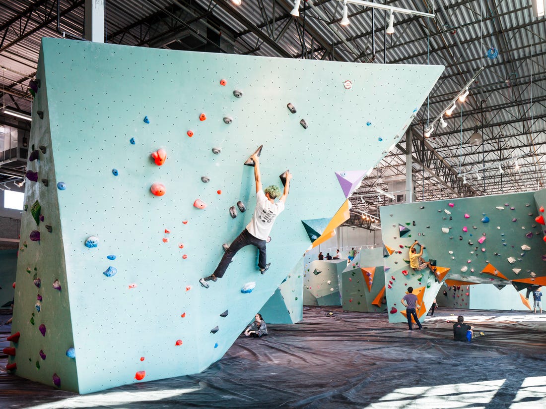 image of a rock climbing gym