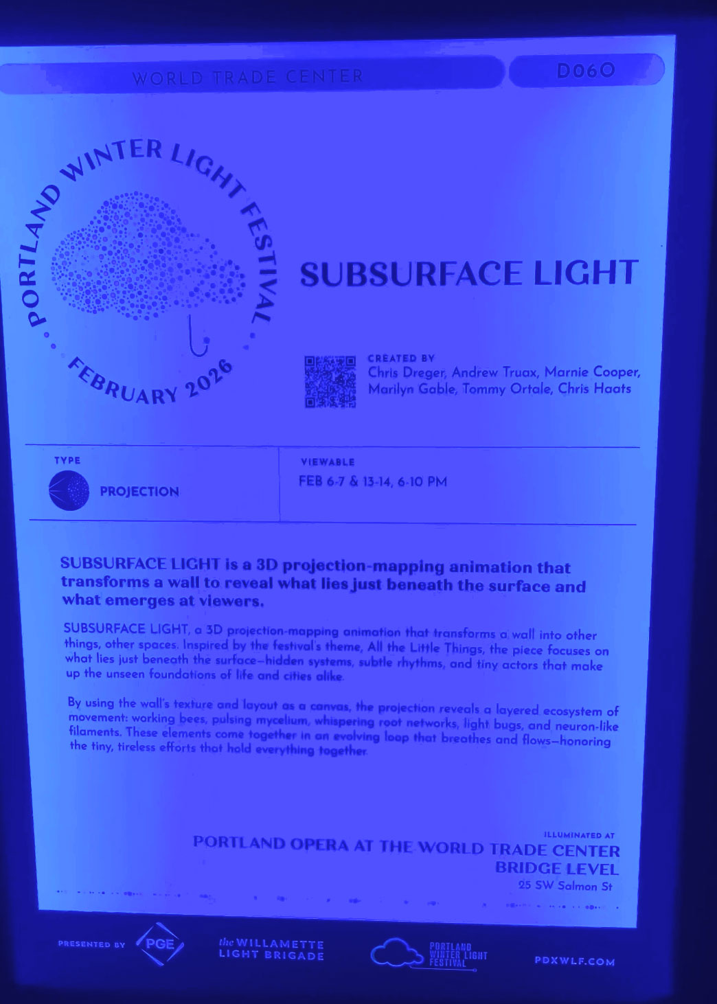 Subsurface light sign