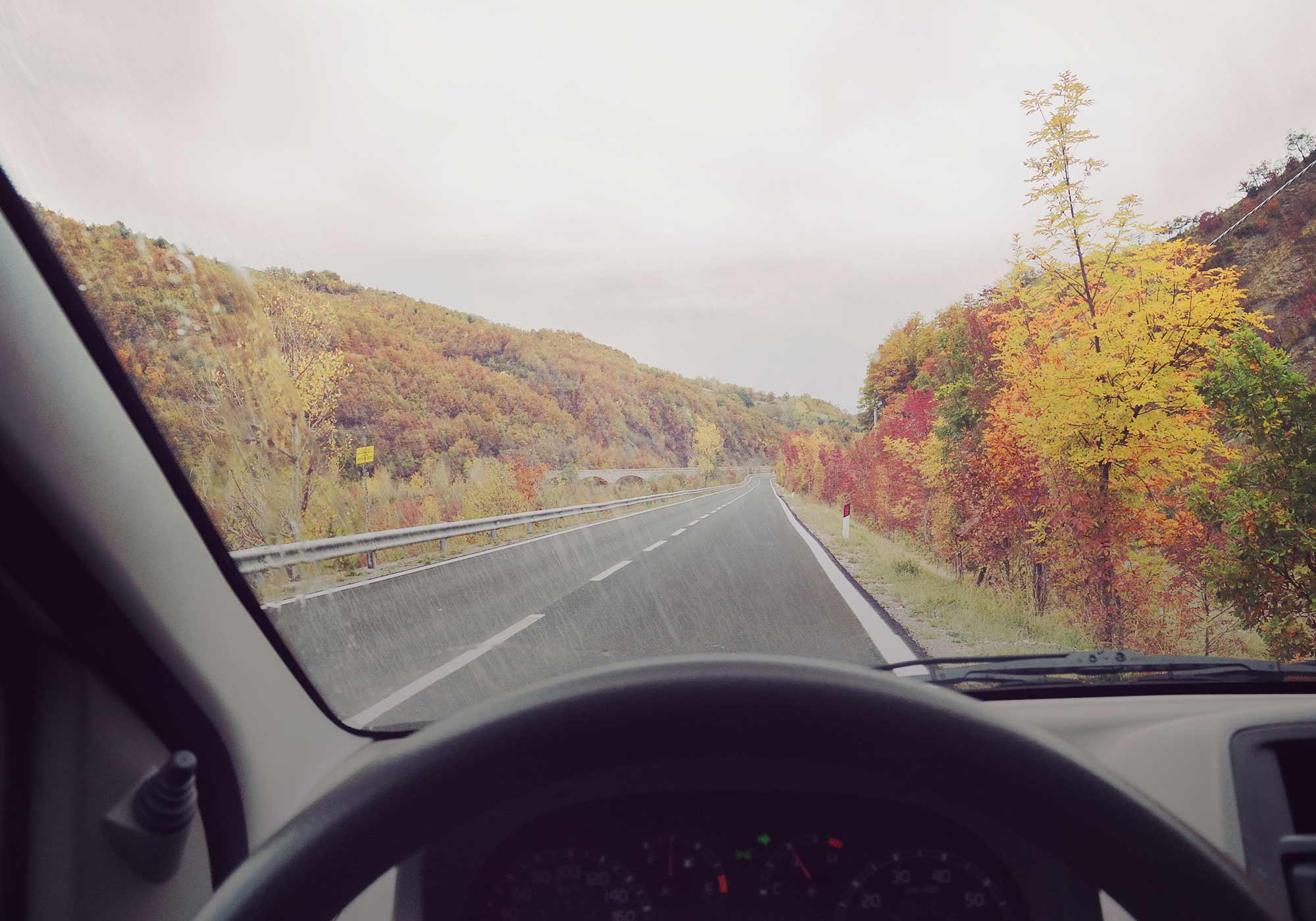 Driving on road