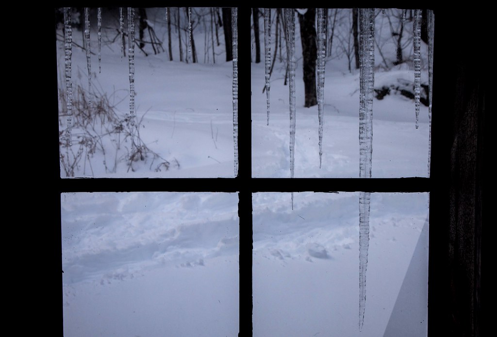 Icicles on window