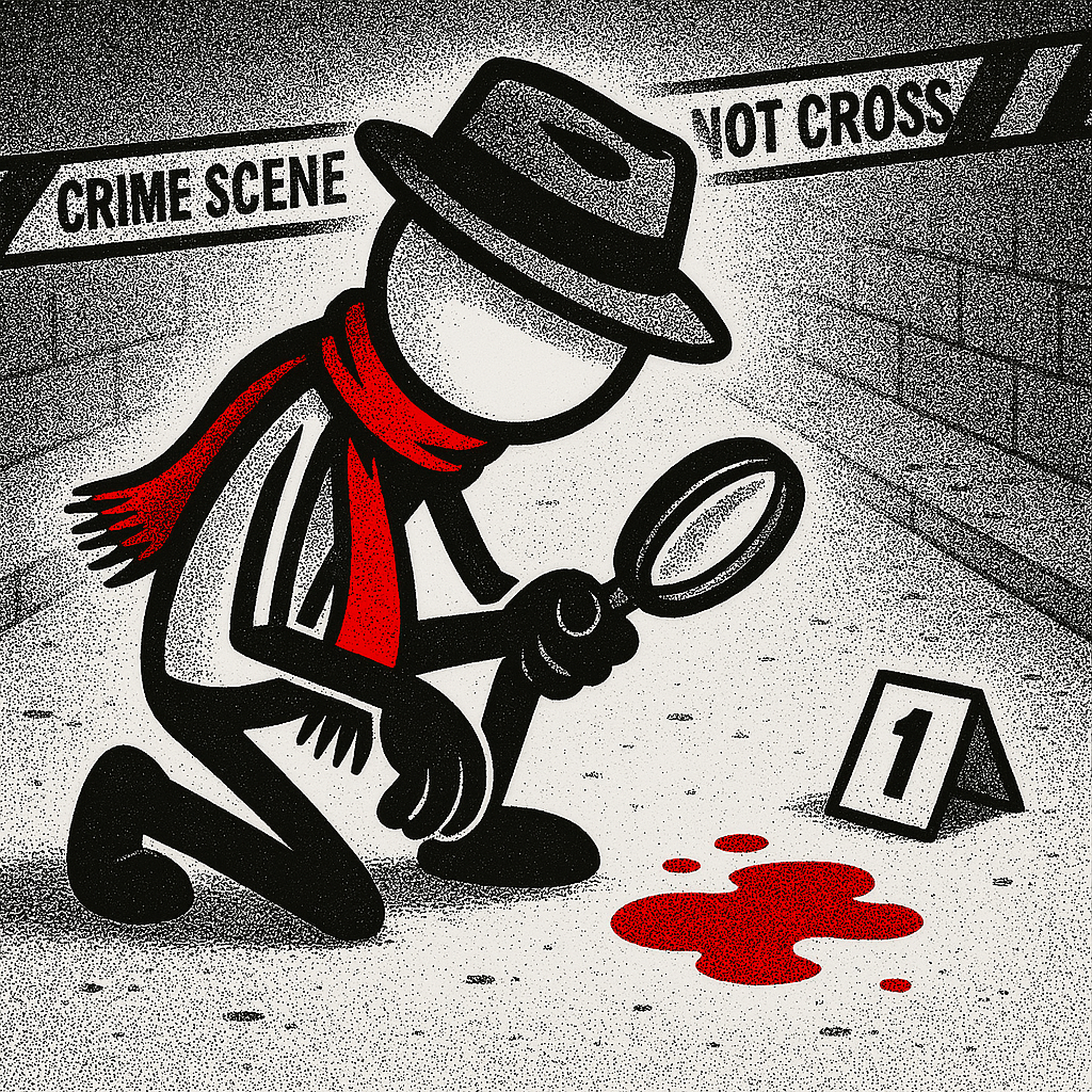 enters the crime scene