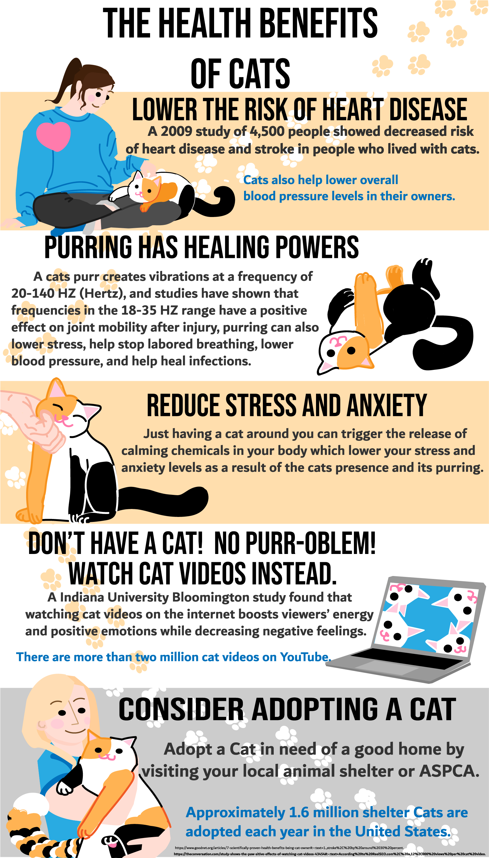 Health Benefits of Cats infographic