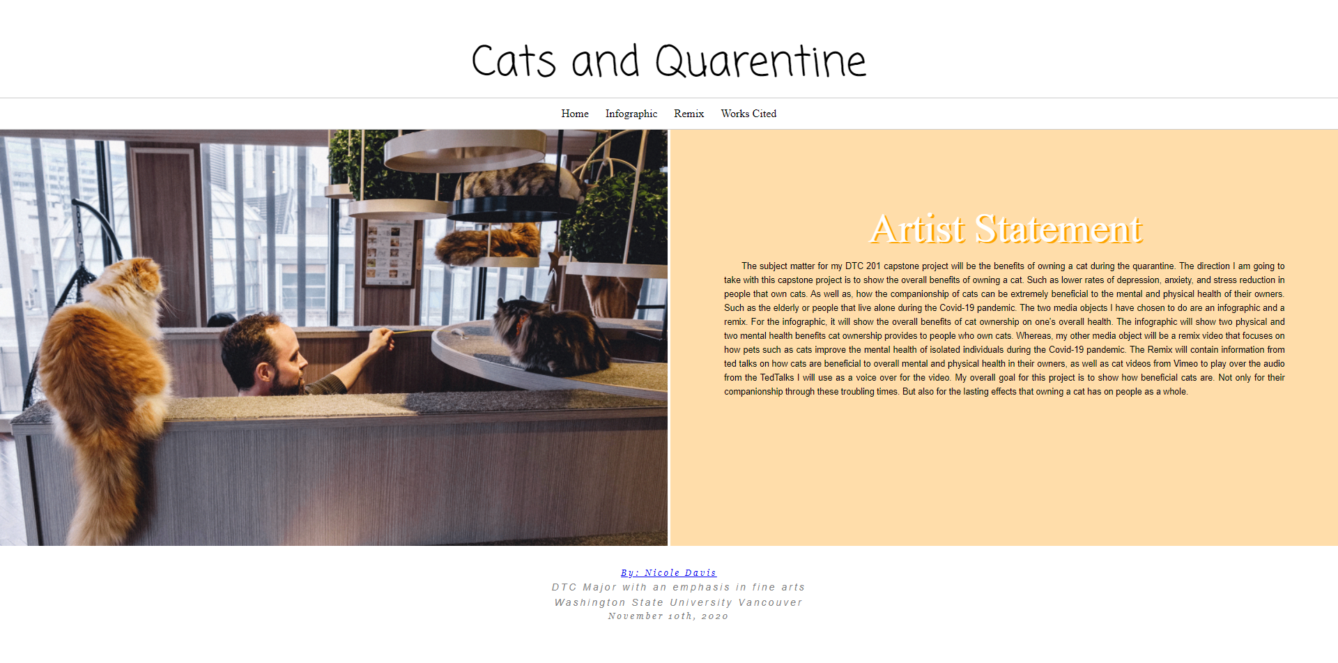 The benefits of cats/capstone website picture