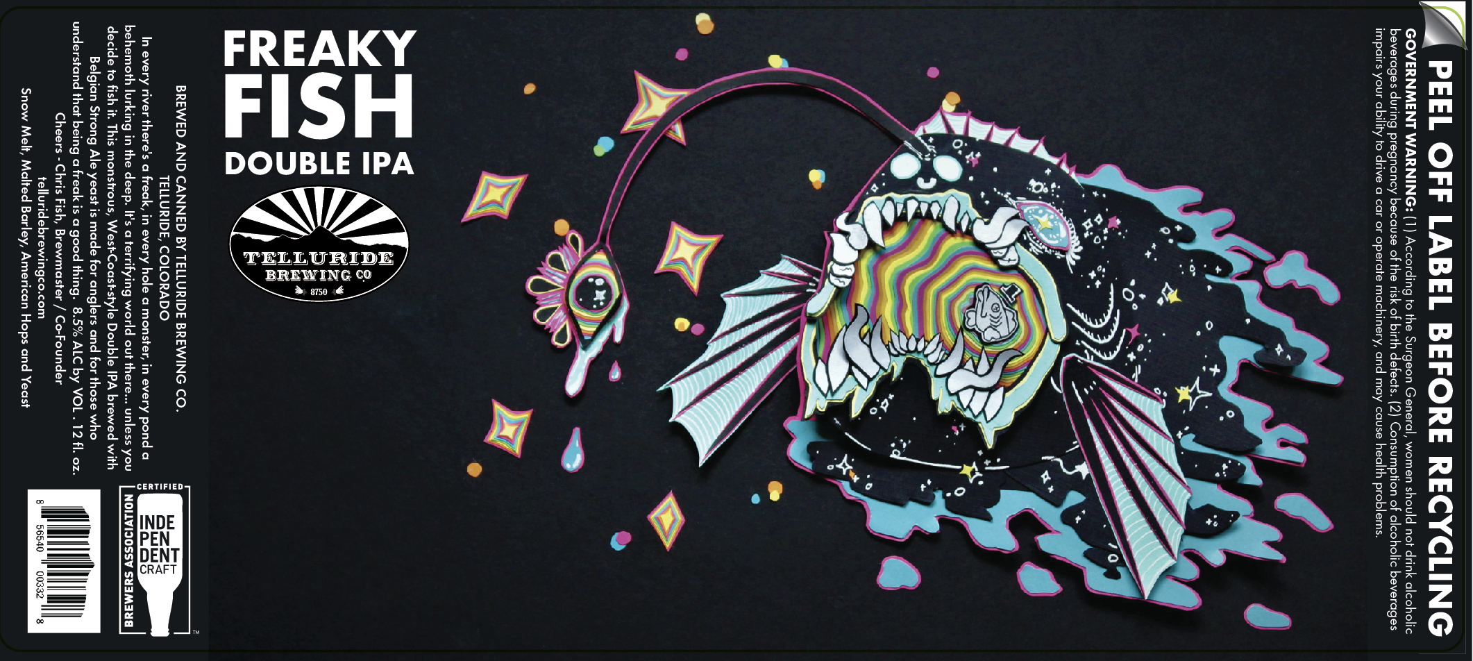 cut paper art of anglerfish