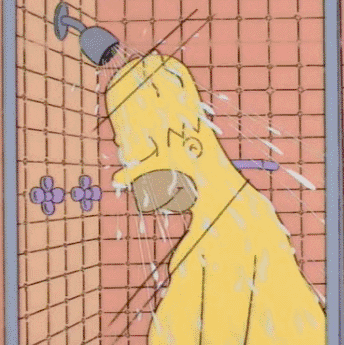 homer showering GIF