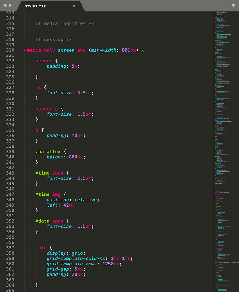 CSS coding of Recipe Website