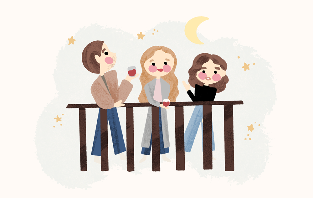 illustration of a family hanging out