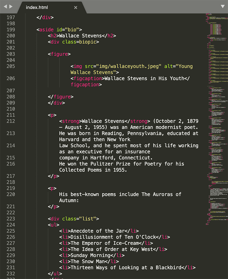 HTML coding of Blackbird Website