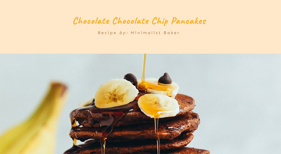 screenshot of recipe website