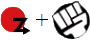 An example of a motion input, specifically the 'Shroyuken' or 'Dragon Punch' input.