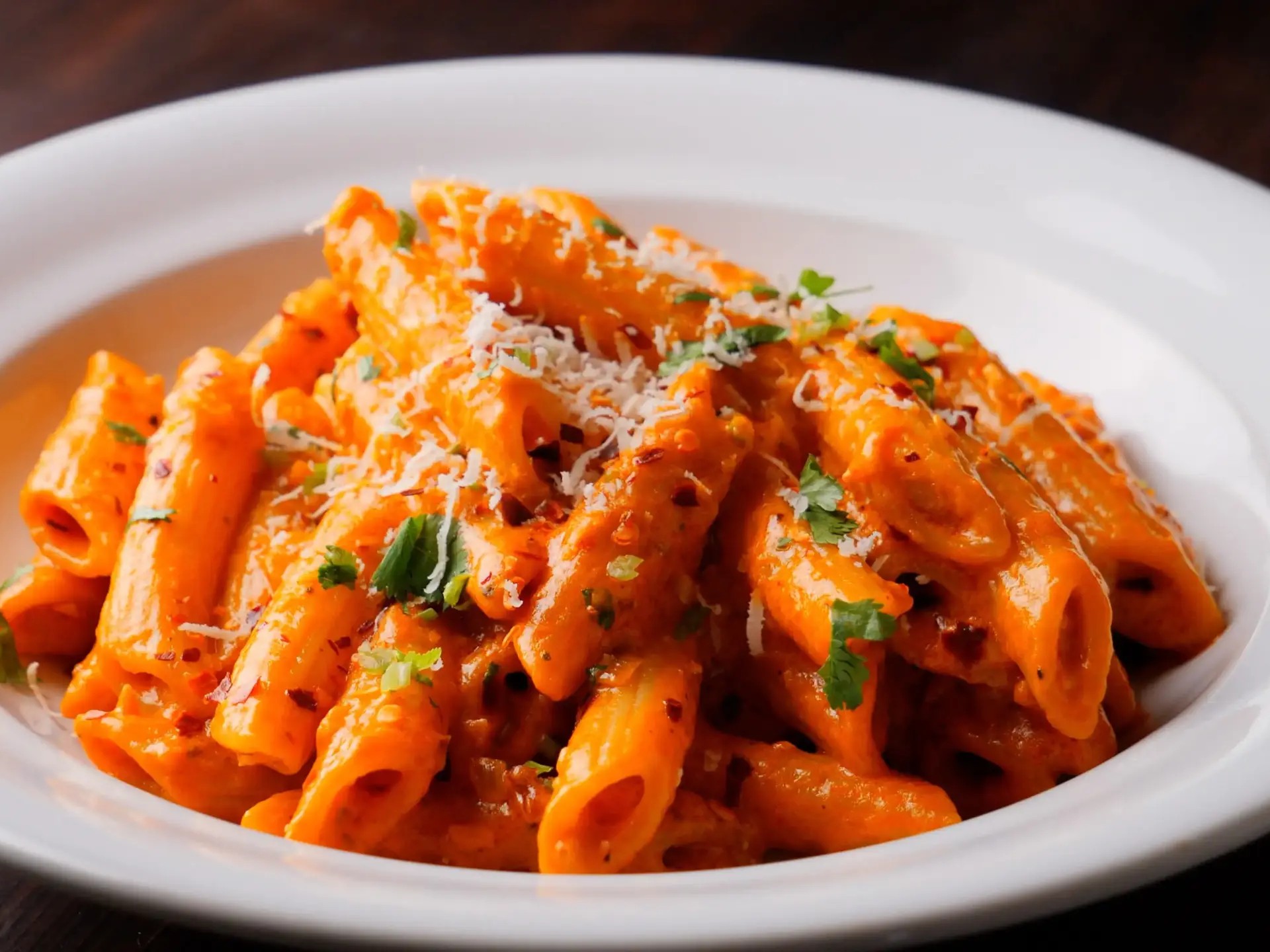 Served Pasta