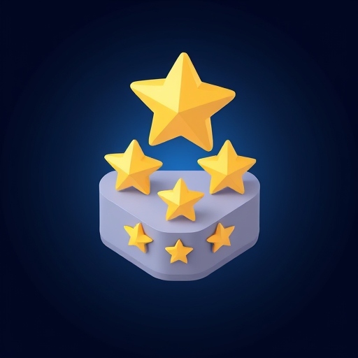 A small podium with eight stars on it