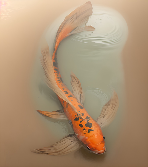 AI enhanced koi fish drawing