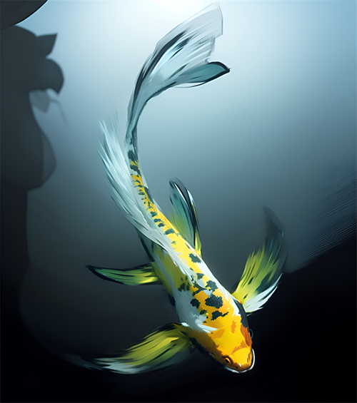 AI enhanced koi fish drawing
