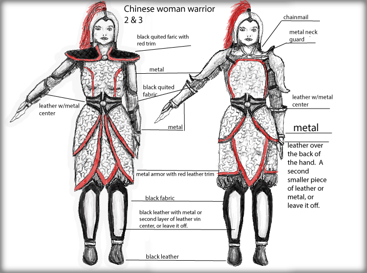 Concept art of a Chinese female warrior