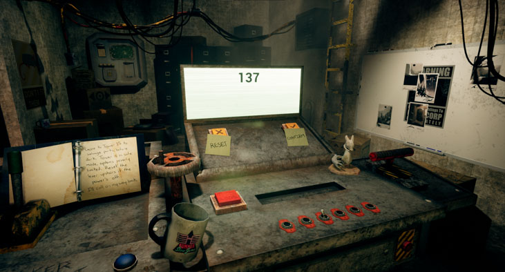 Screenshot of the command console and bunker