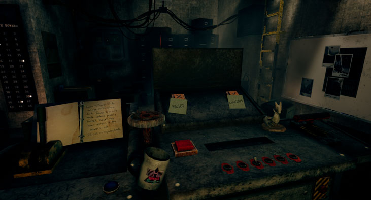 Screenshot of the command console and bunker without power