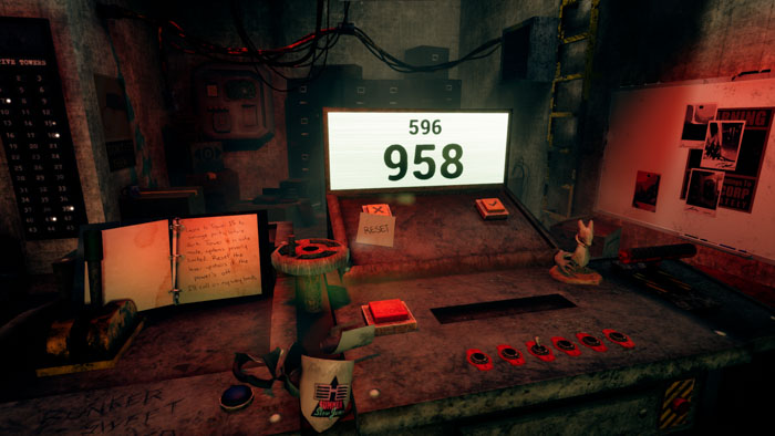 Screenshot of the bunker after inputting the wrong code into the console