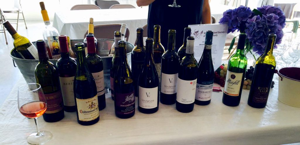 Multiple varieties of wine