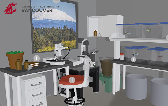 3D model of a science lab classroom