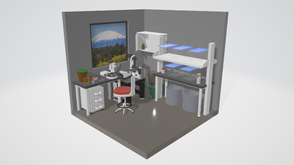 3D model of a science lab classroom
