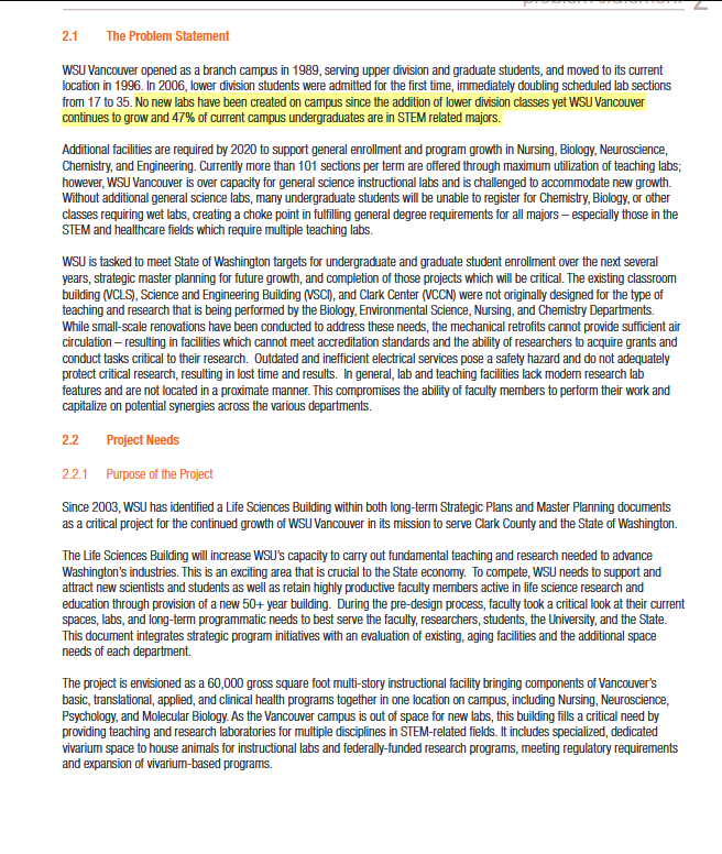 Problem statement document