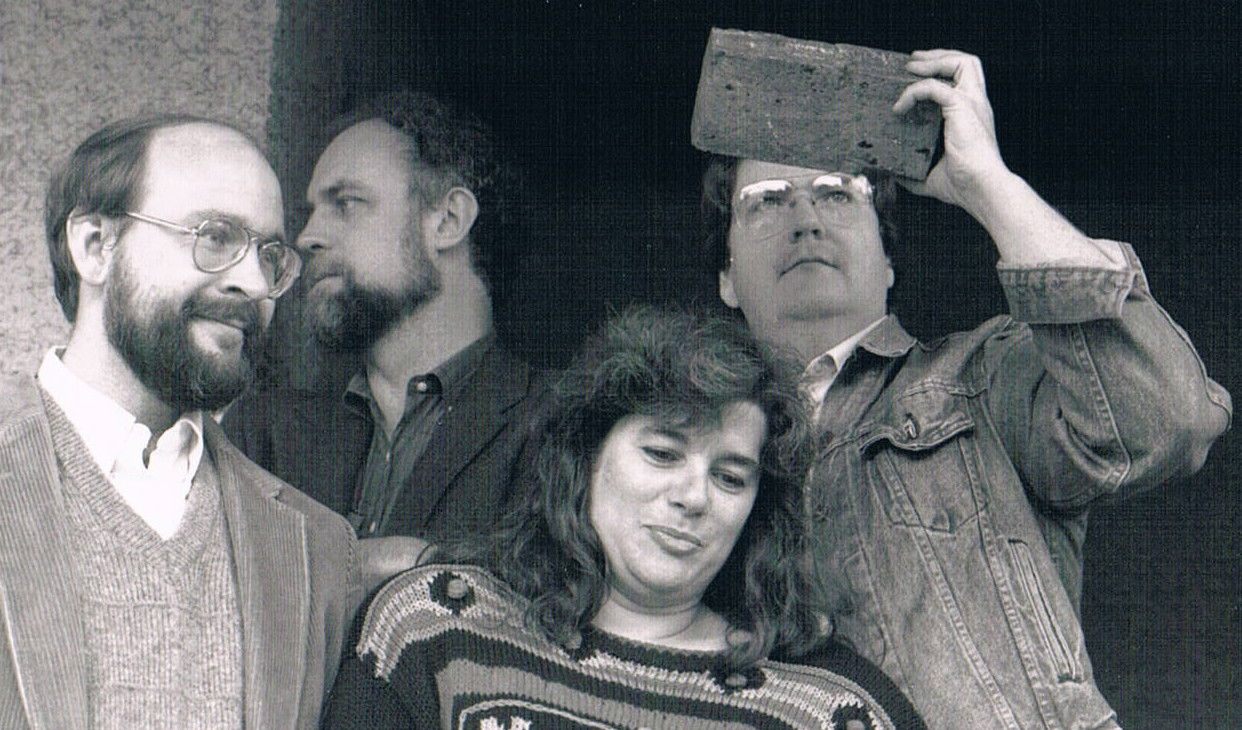 Stewart Moulthrop, Michael Joyce, Nancy Kaplan, and John McDaid, otherwise known as TINAC