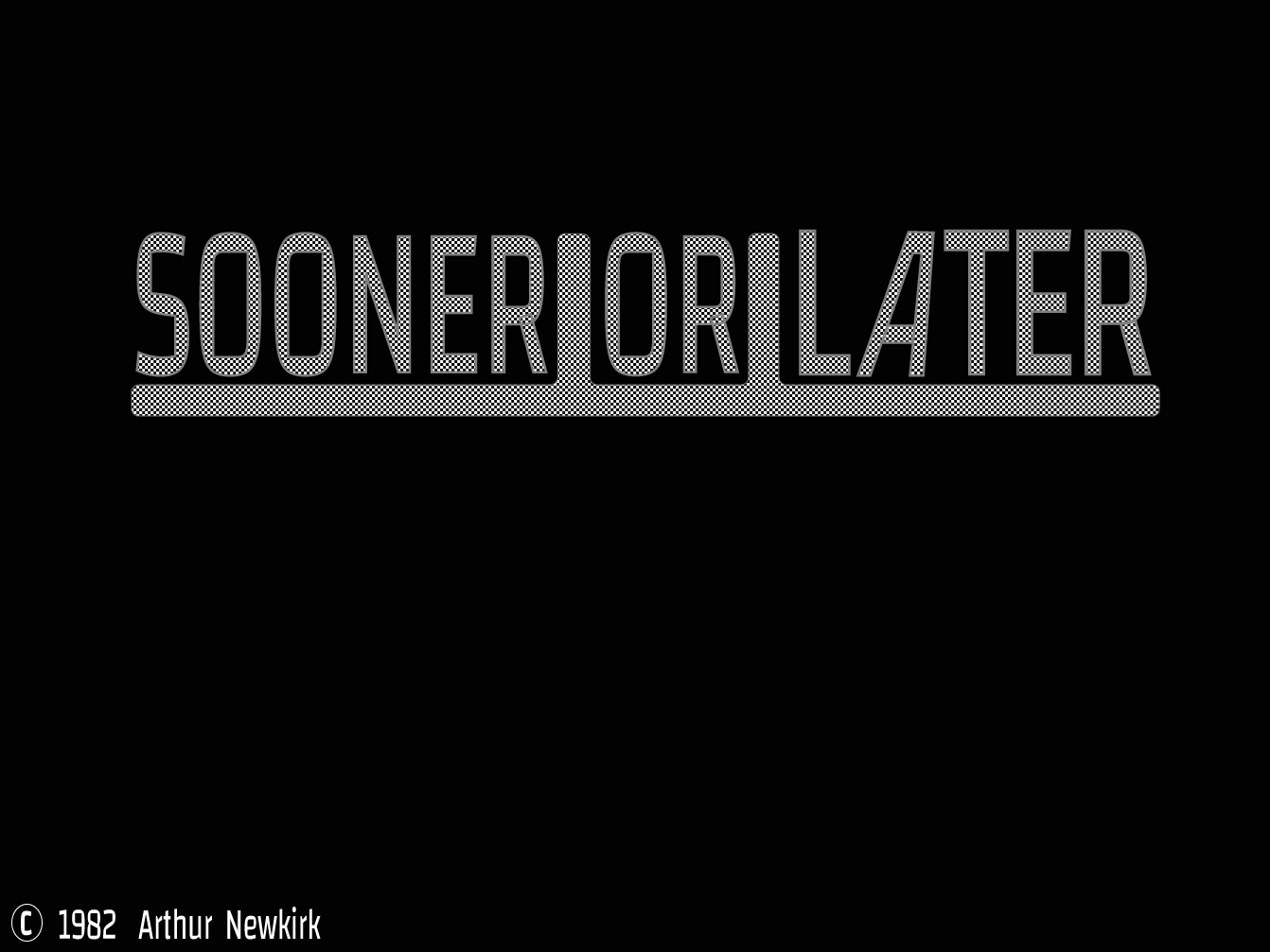 title card for a screenplay called sooner or later
