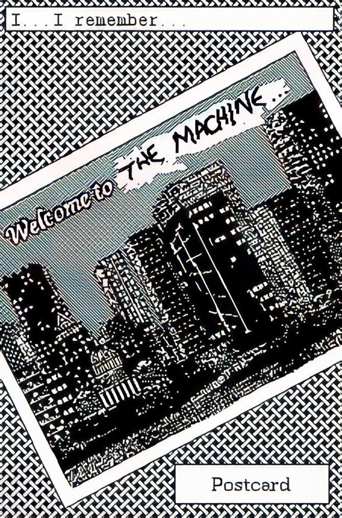 Welcome to the machine. A postcard image