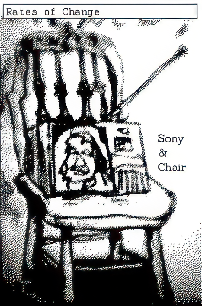 a sketch of a chair by Sony & Chair. A box sits on the chair.