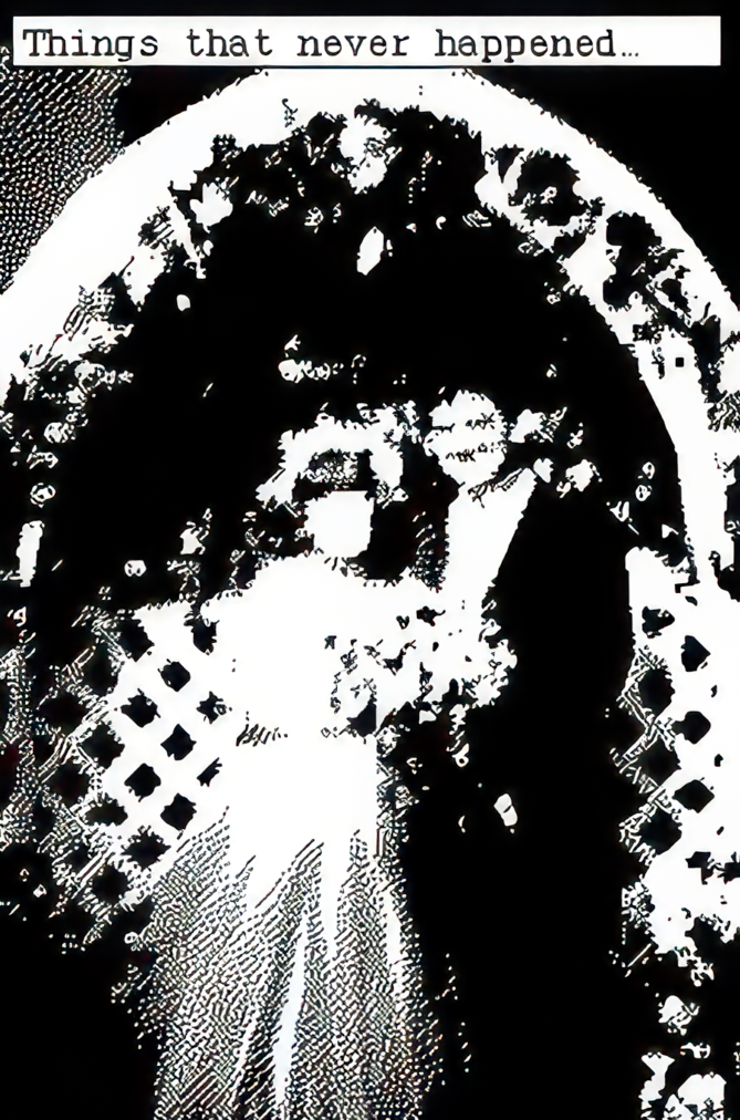 A wedding photo of bride and groom under the alter