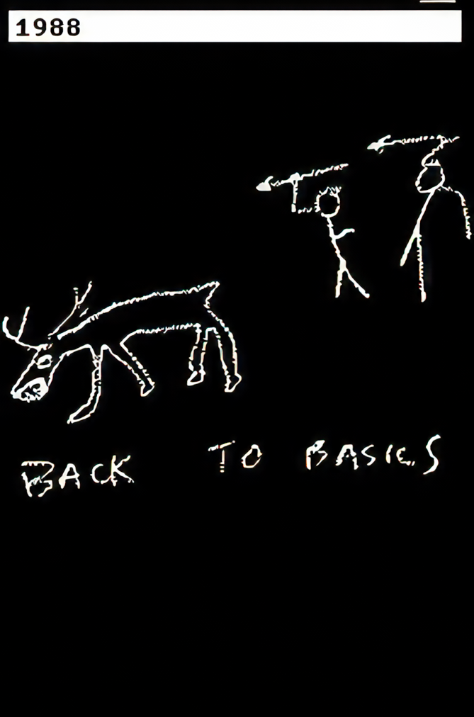 Back to basics. stick people spearing a deer