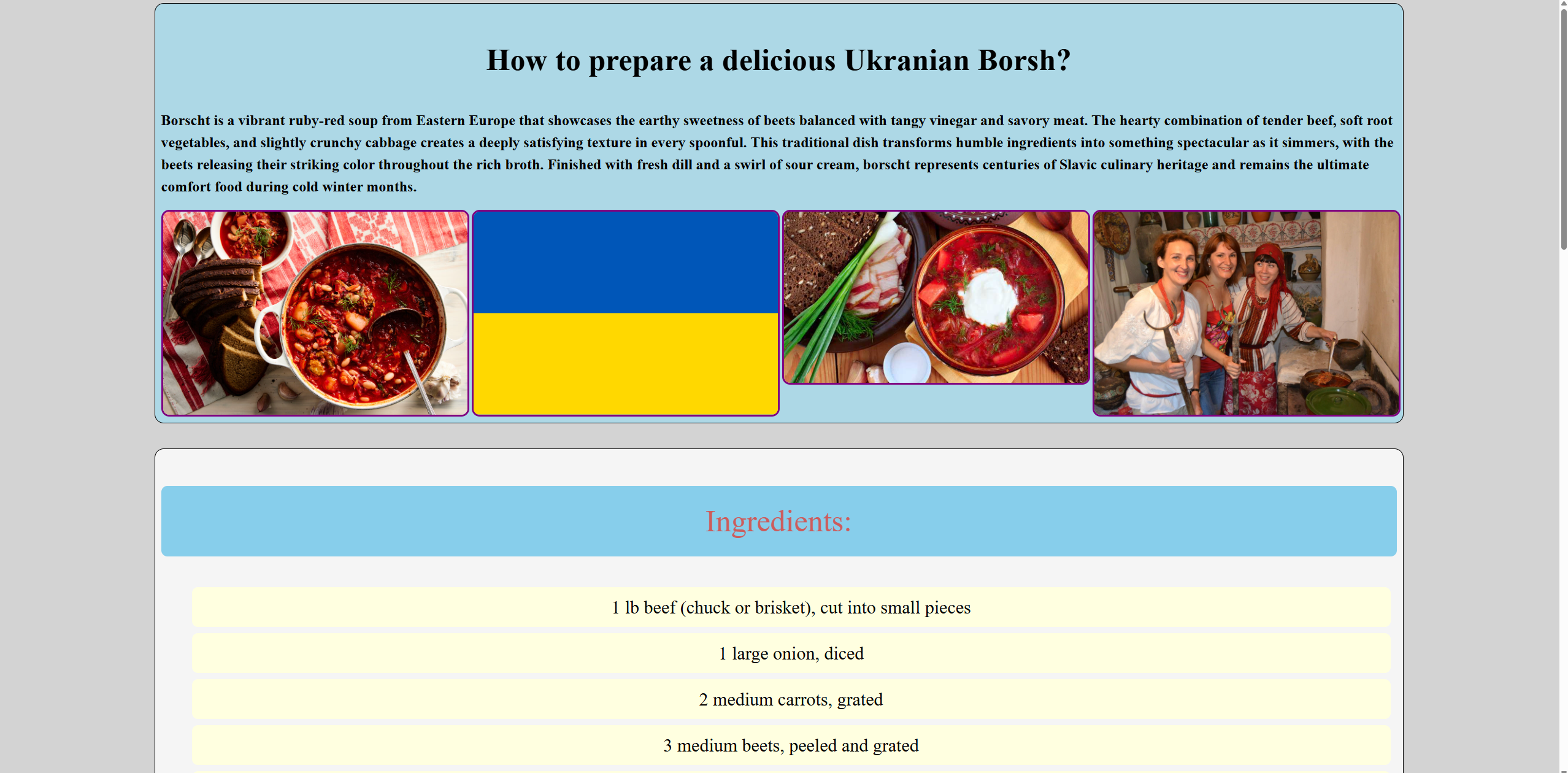 Recipe project