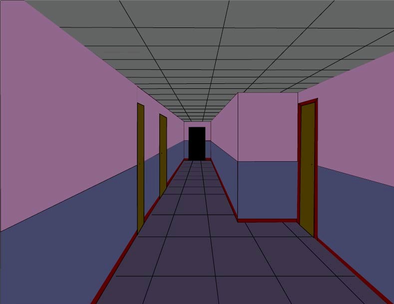 drawing of a hallway