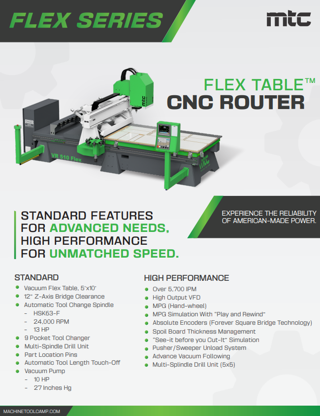 Flyer design for a CNC machine series sold by Machine Tool Camp