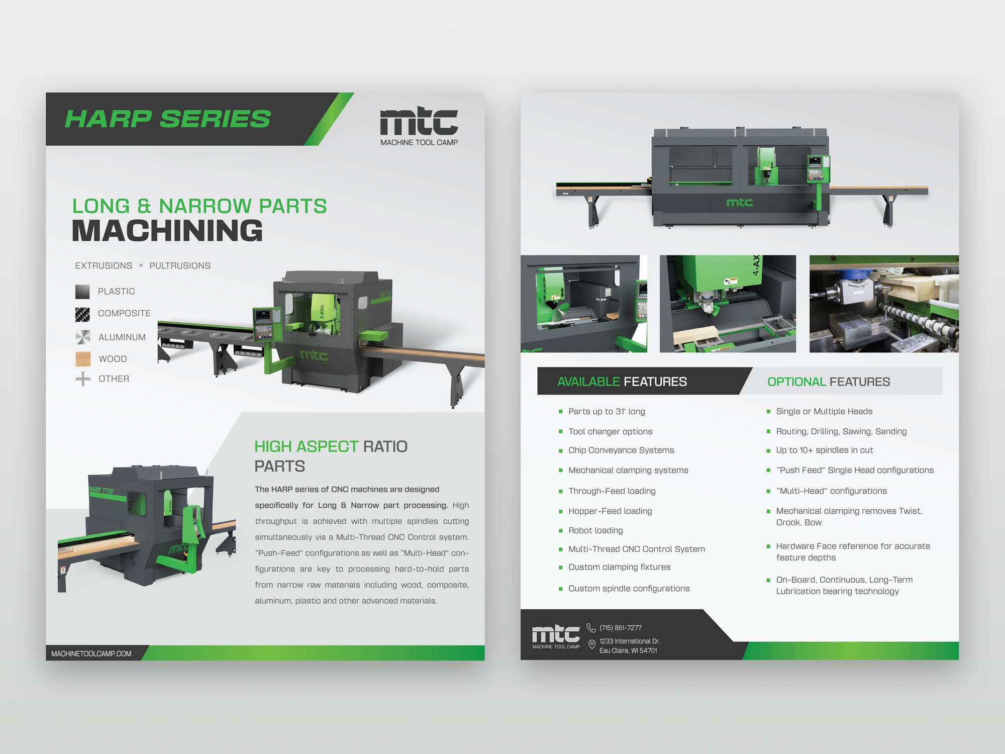 Flyer design for a CNC machine series sold by Machine Tool Camp