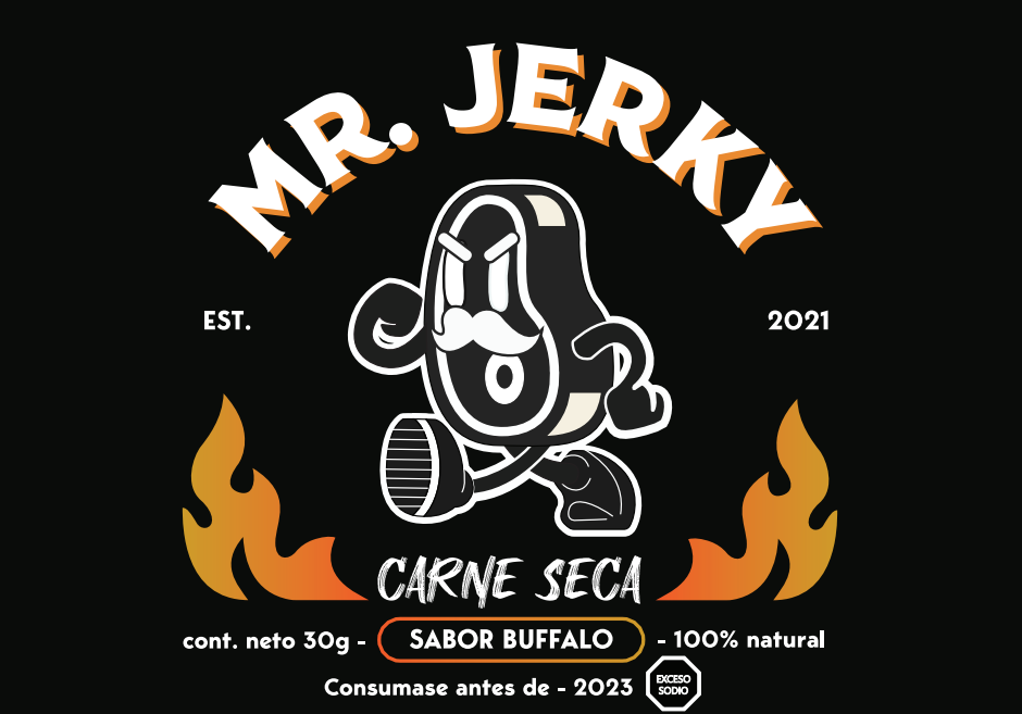 Packaging design for Mr.Jerky, beef jerky company
