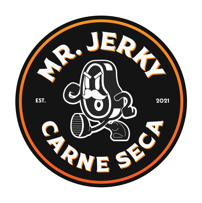Social media logo for Mr. Jerky, beef jerky company