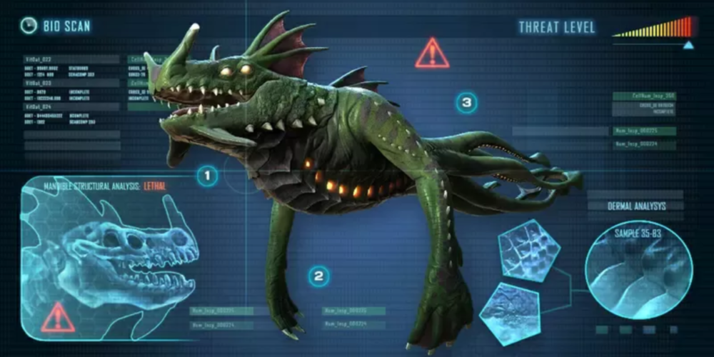 A data entry for the sea dragon leviathan.