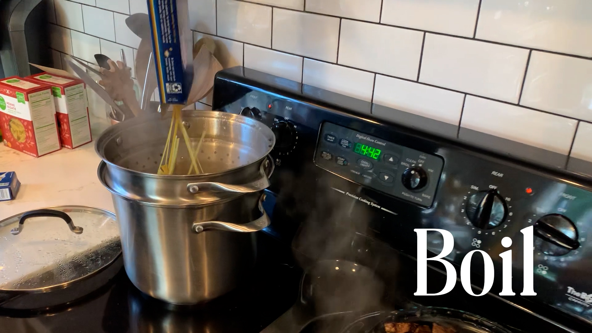boiling noodles image