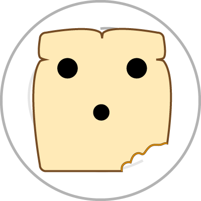 A cartoon sandwich with a bite taken out