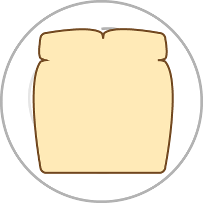 A cartoon peice of bread
