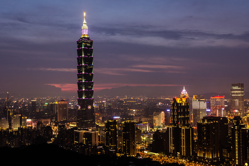 Taipei 101 from the night, far away