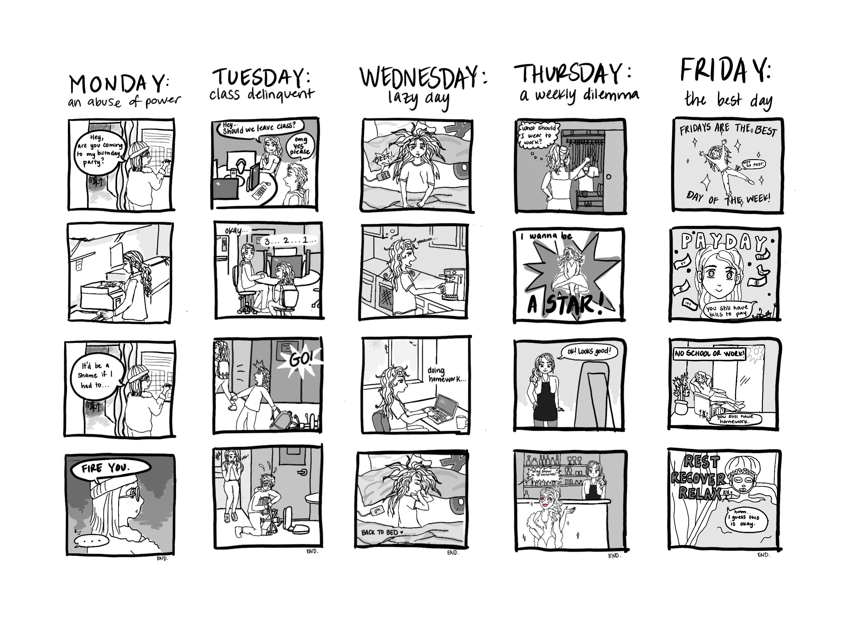 comic for each day of the week